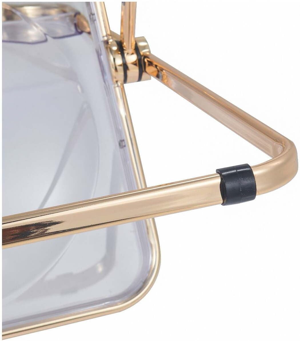 Timeless Trends, Folding Chair with Gold Metal Frame, Foldable for Convenient Storage., Space-Saving, Set of 4