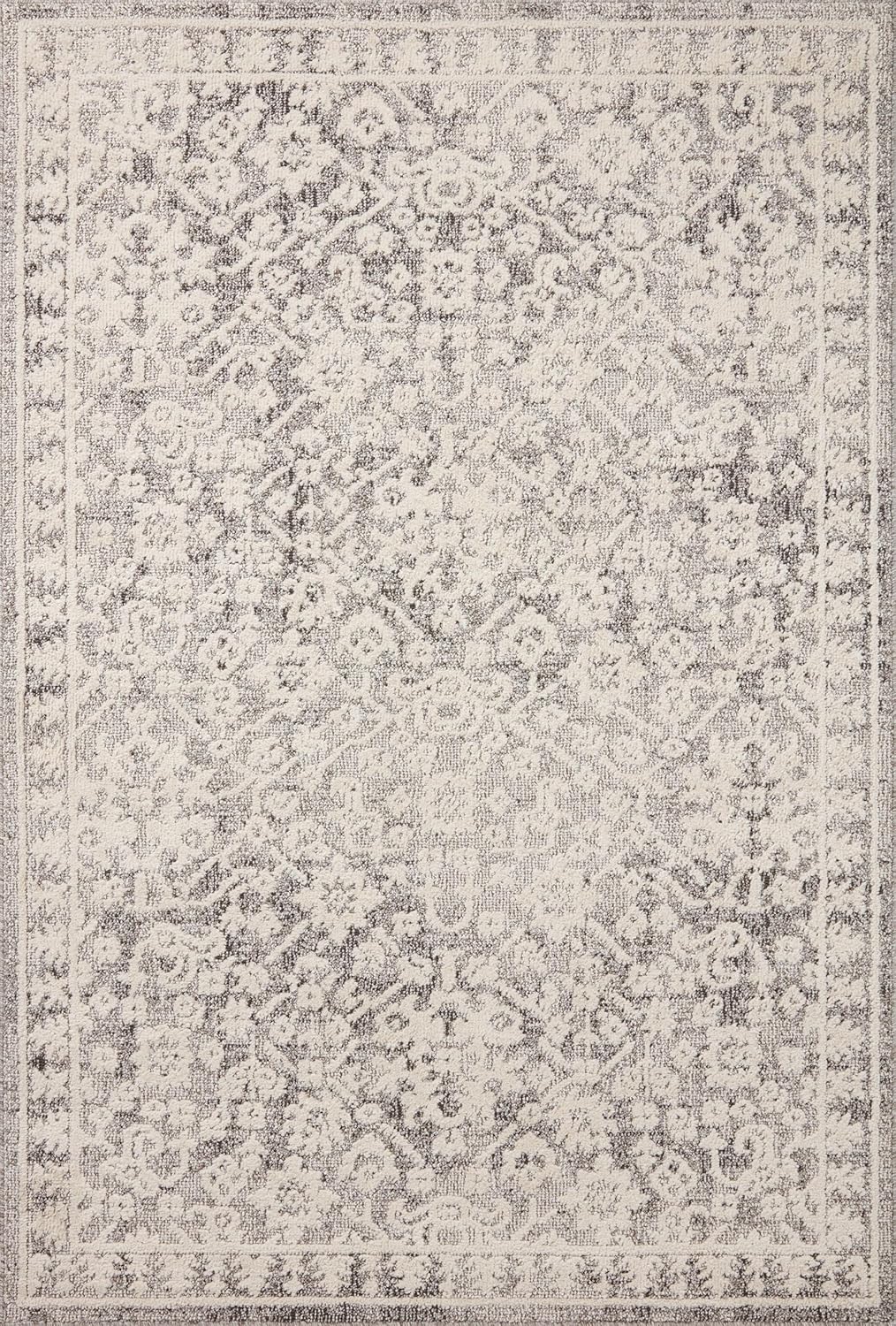 Loloi Magnolia Home by Joanna Gaines Gigi Collection GIG-01 Grey/Ivory 5'-3" x 7'-6" Area Rug