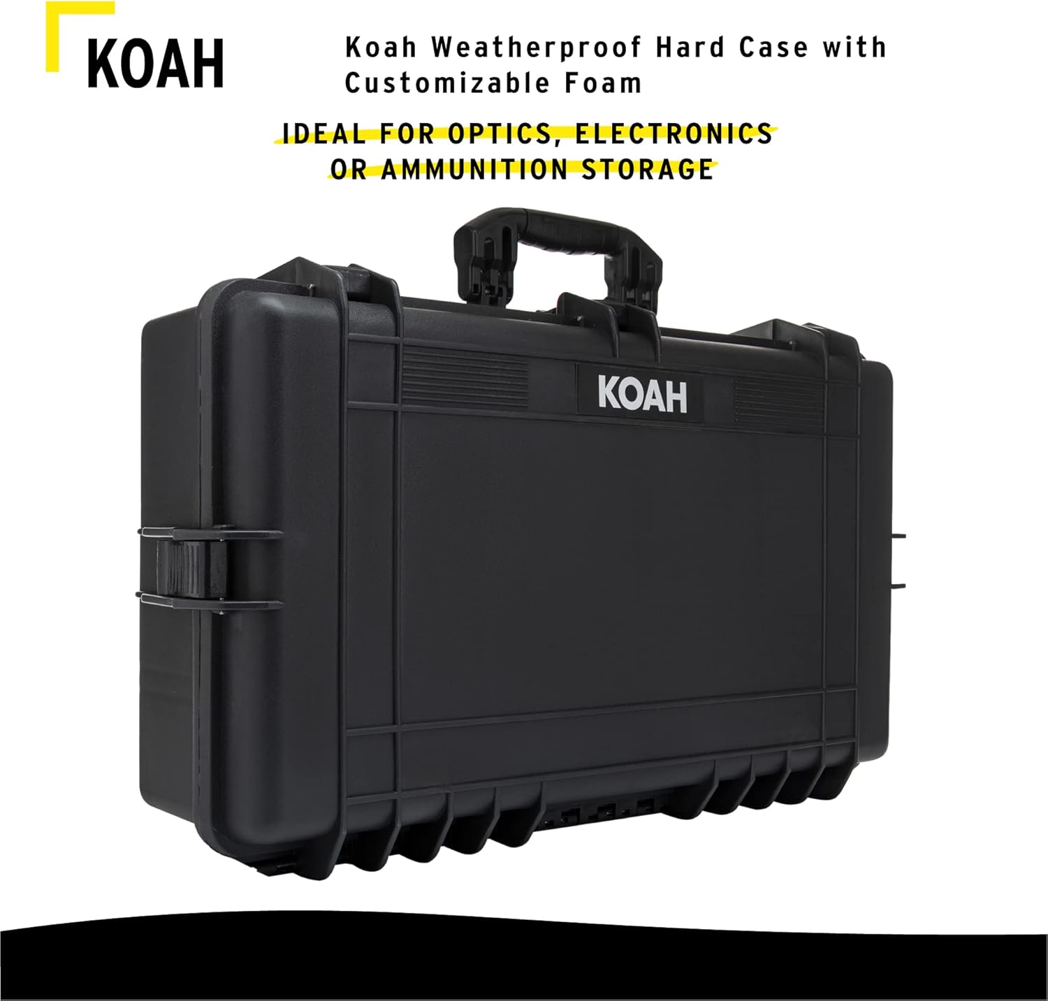 Koah Weatherproof Hard Case with Customizable Foam (28.3" x 16.9" x 7.0" Inch Outer, 25.4" x 13.7" x 6.4" Inner)