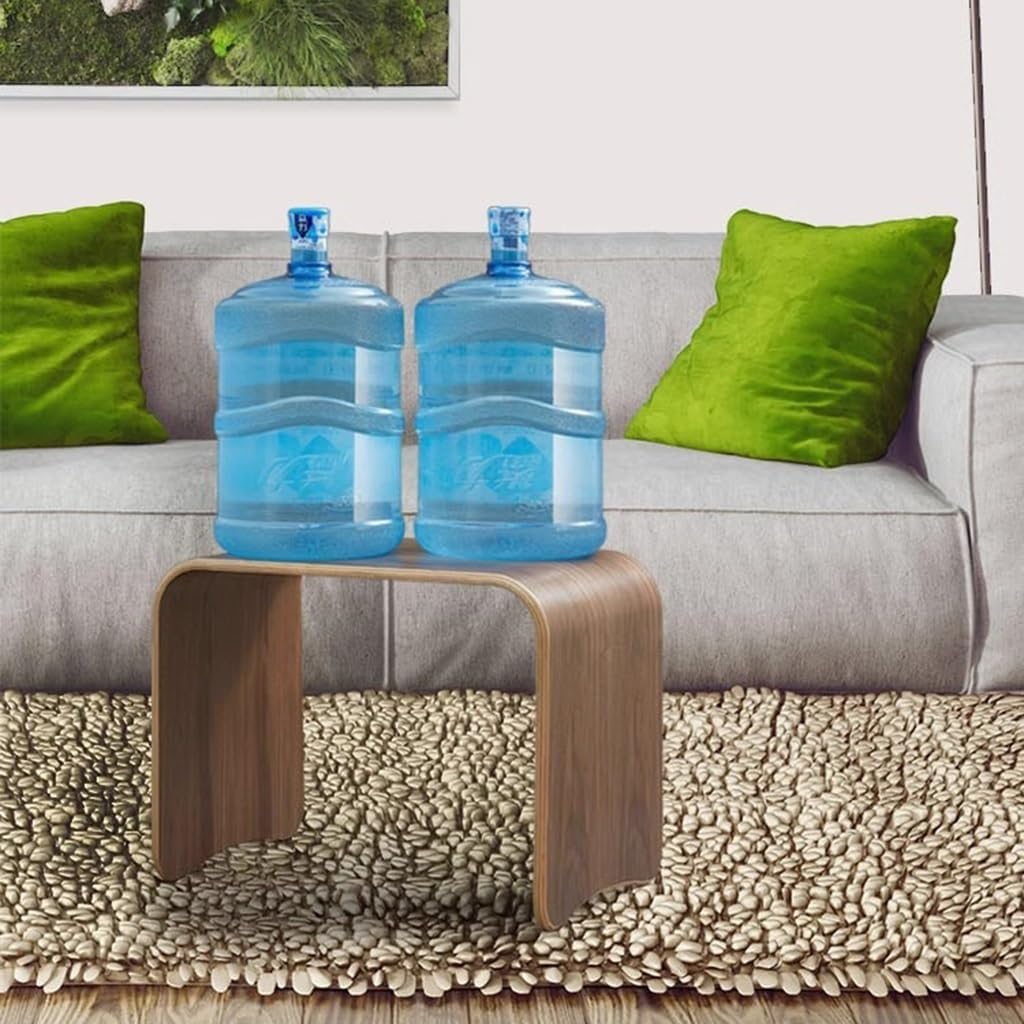 Modern Wooden C-Shaped Sofa Side Table Rectangular Small Walnut Wood Snack Coffee Table, Compact Accent End Table for Livingroom Couch Bedroom