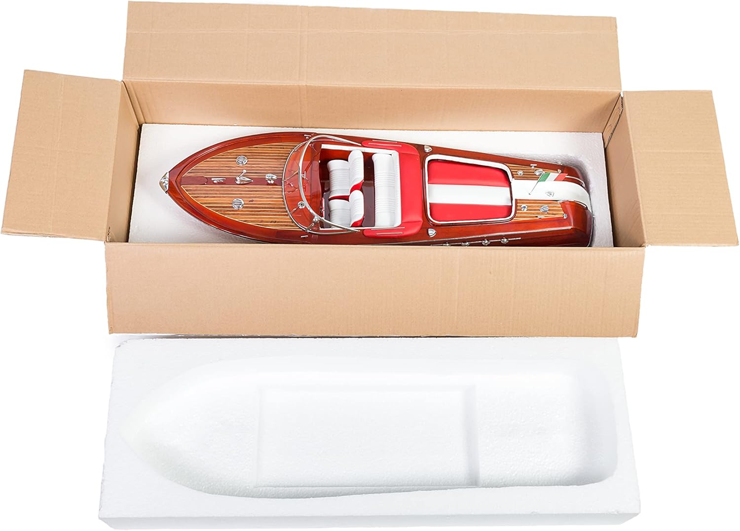 Seacraft Gallery Ferrari Hydroplane Model Speed Boat 19.7" - Handcrafted wood boat decor - Wooden Decor toy boat - Wooden Model Ships - Wooden Toy Model Boat - Italian model display -Wooden model ship
