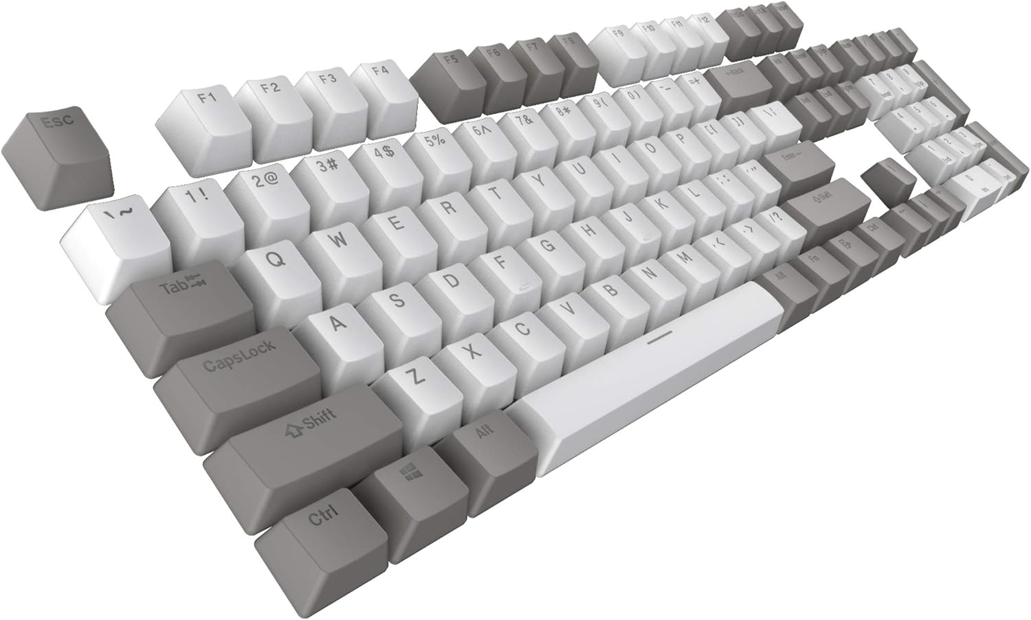 Tecware PBT Keycaps, Double-Shot PBT Keycap Set, for Mechanical Keyboards, Full 111 Keys Set, OEM Profile, English (US, ANSI) (Pudding White)
