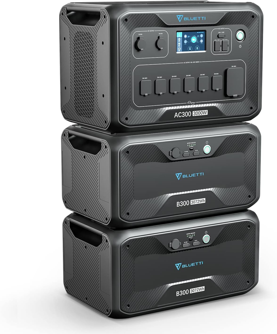BLUETTI B300 3072Wh Expansion Battery for AC300/AC200MAX/AC200P/EB240/EB150, Expand AC300 w/ 4 Extra Battery,Portable Power Station w/ 100W USB-C & DC12V Emergency Backup Battery for Home Van Outdoor Camp