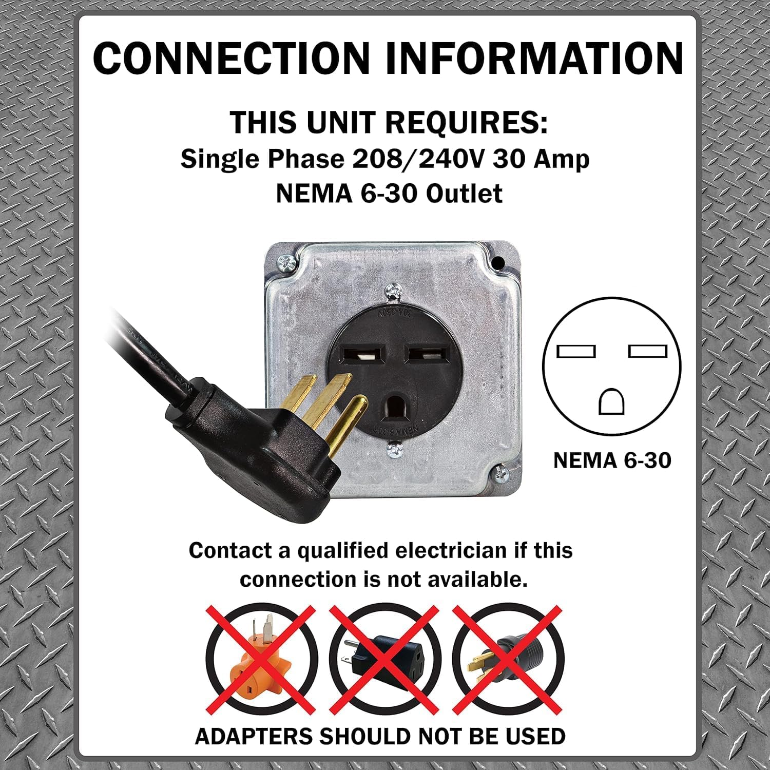 Comfort Zone Electric Fan-Forced Industrial Garage, Workshop Utility Space Heater, Thermostat Control, Heavy Gauge Steel, Carry Handle, Rubber Feet, NEMA 6-30P, & Overheat Protection, 4,800W, CZ290