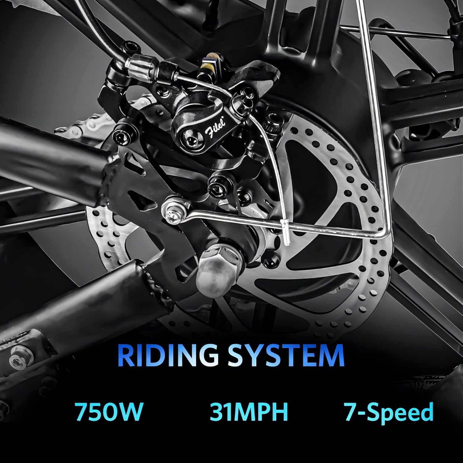 V8 Electric Bike for Adults, 20" Fat Tire Ebike with 750W Brushless Motor/ 48V 15Ah Removable Battery/Up to 31MPH/ 7-Speed Transmission Electric Bicycle/UL Certified, Black
