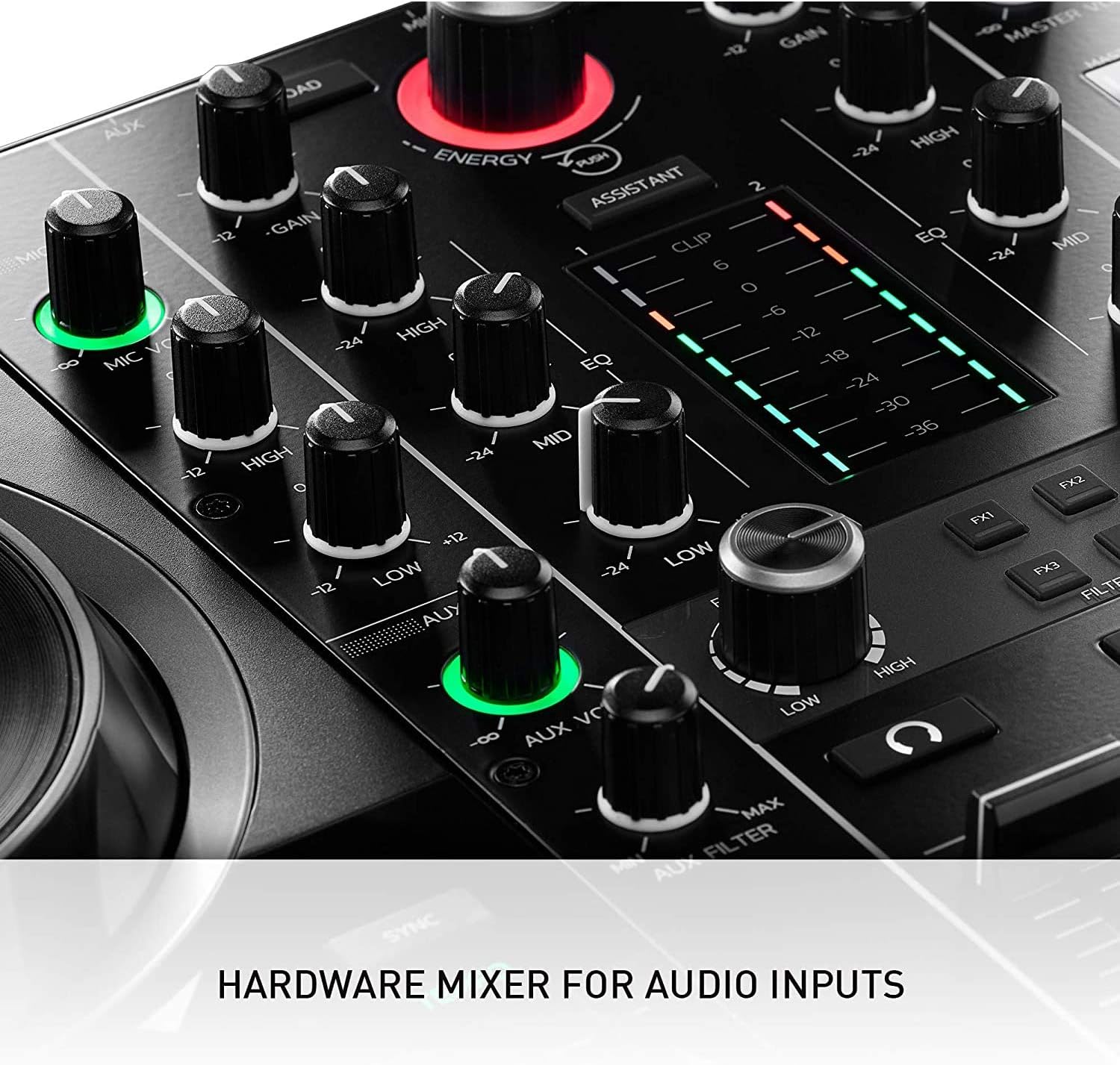 Hercules DJ Control Inpulse 500 DJ Software Controller + Professional DJ Headphones + Stereo Audio Cable + Hosa Interconnect Cable