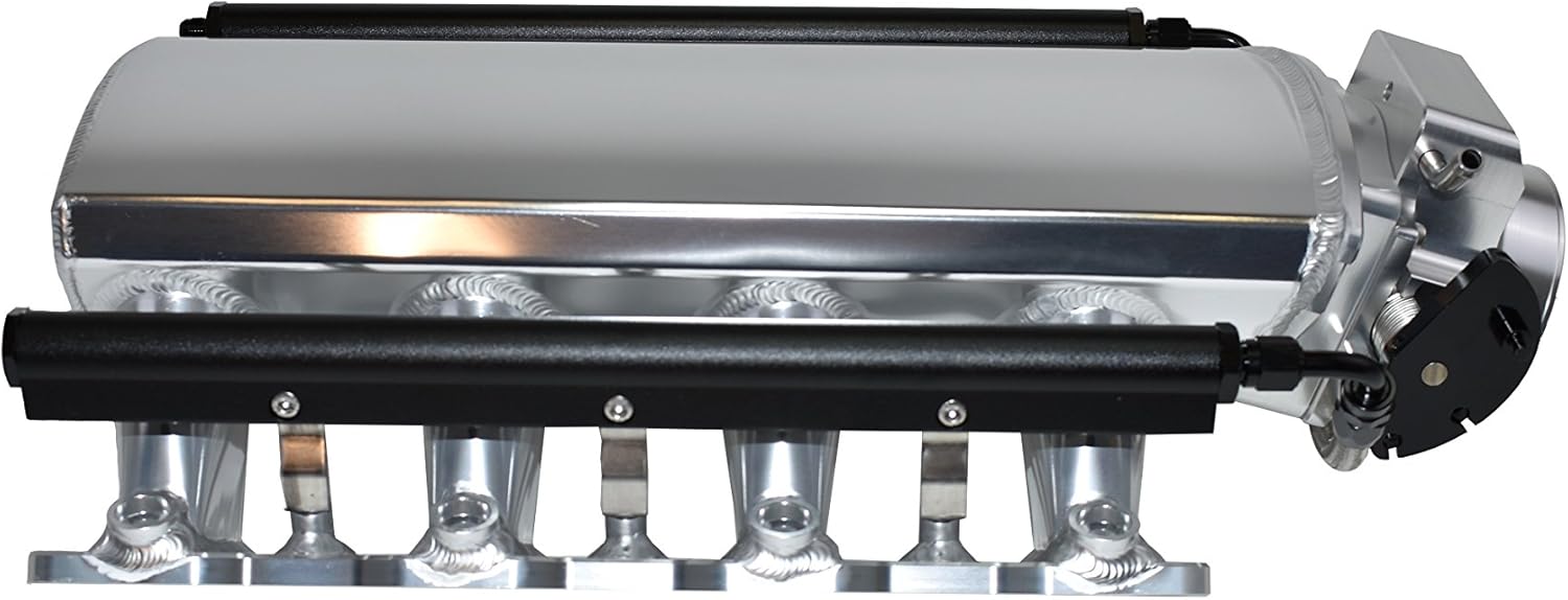 A-Team Performance - Intake Manifold 102mm Throttle Body Fabricated Metal Sheet - Compatible with Chevrolet GMC Pontiac LS LS1 LS2 LS6 Silver