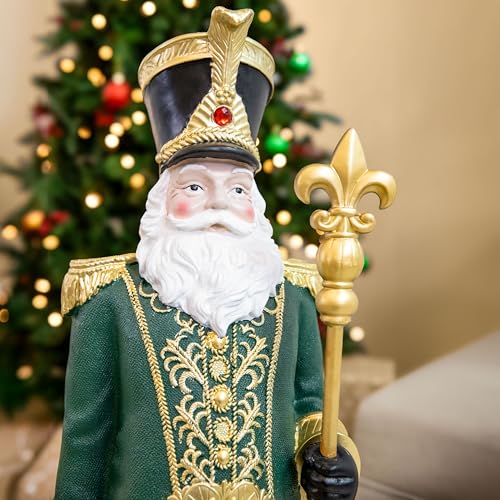 Sunnydaze 3ft Guardian of The North Pole Nutcracker Christmas Decoration - Polyresin Indoor or Outdoor Nutcracker Statue