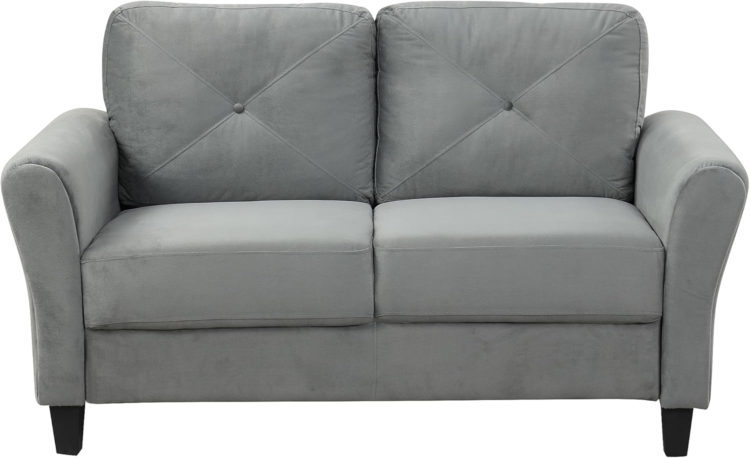 Piece Sofa Set, Three Two Seater Modular Sectional Couch with Strong Wooden Leg and Upholstered Back Cushions for Living Room/Apartment/Office, Dark Grey