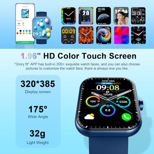 Smart Watch(Answer/Make Call), 1.96 HD Smartwatch for Men Women, 2025 New Fitness Watch with 112+ Sport Modes, Heart Rate, Sleep Monitor, Pedometer, IP68 Waterproof Activity Tracker for Android iOS