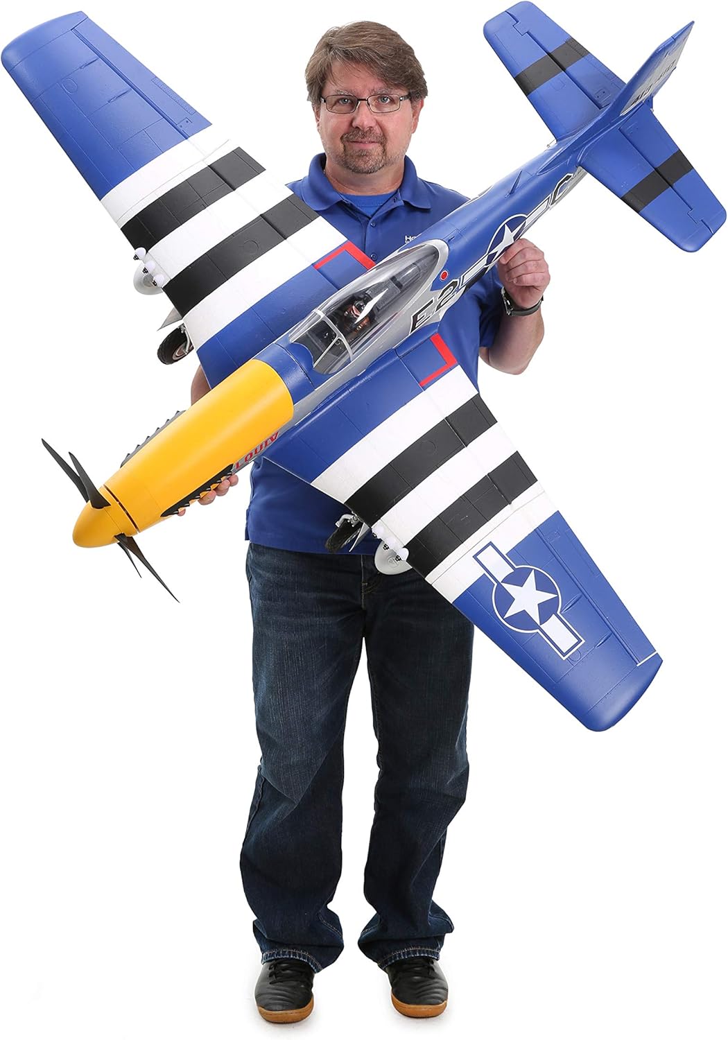E-flite RC Airplane P-51D Mustang 1.5m BNF Basic Combo Battery Included/Transmitter and Charger not Included with Safe EFL01250C