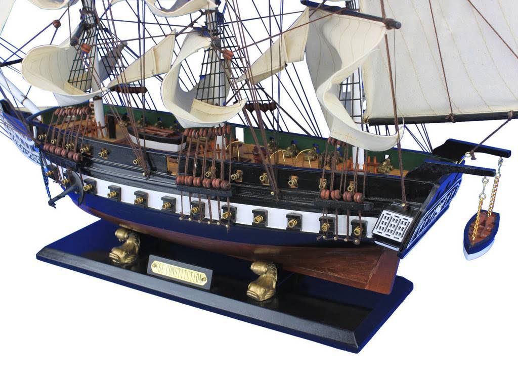Hampton Nautical Wooden USS Constitution Tall Model Ship, 30x22