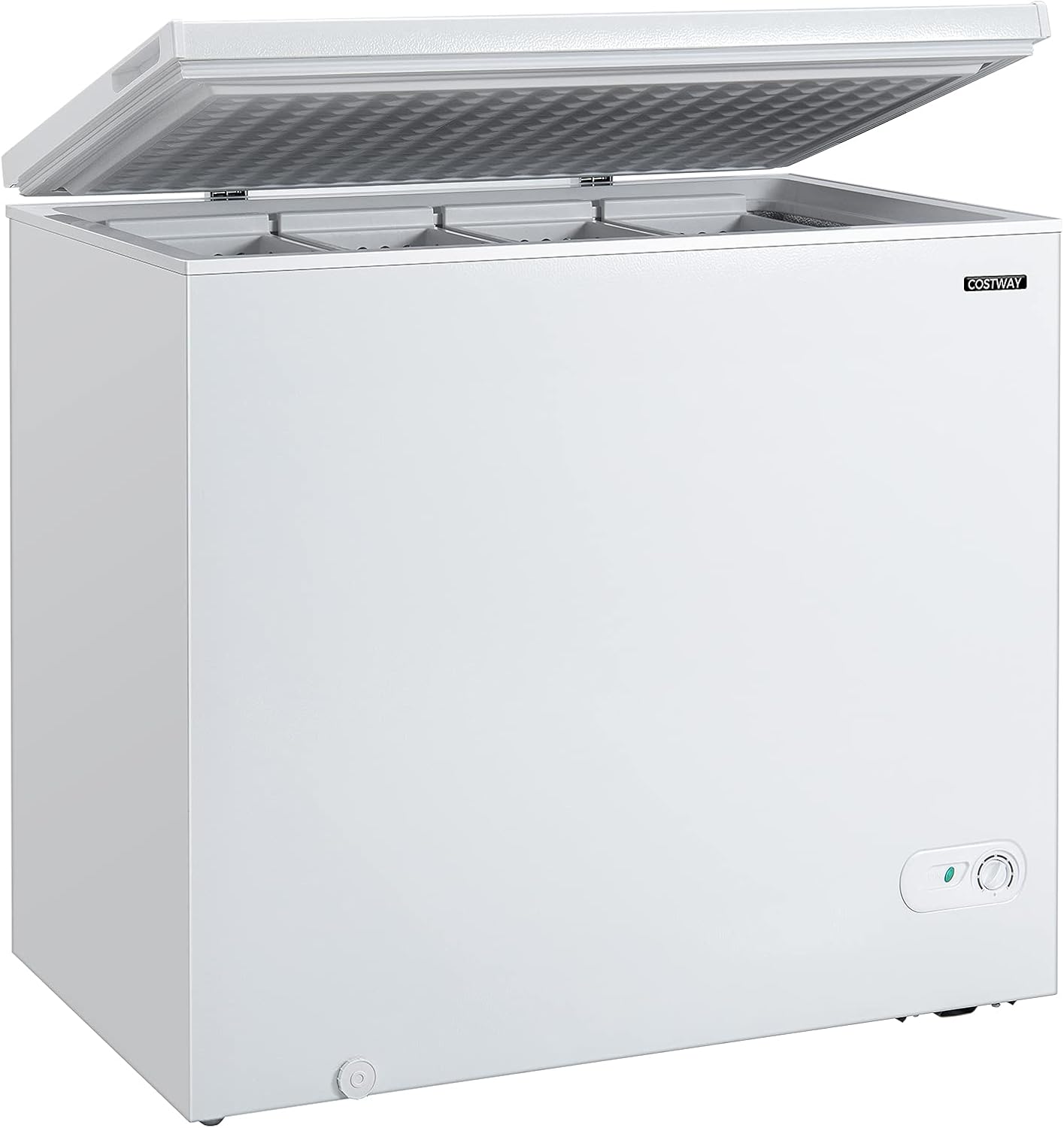 COSTWAY Chest Freezer, 7.0 Cu.ft Upright Single Door Refrigerator with 4 Removable Baskets, Compact Freezer with Manual Defrosting & Mechanical Temperature Control for Apartments, Dormitories, RVs, Bars