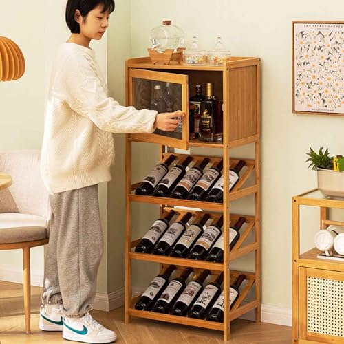 Wine Storage Cabinet Liquor Cabinet Wet Bar Farmhouse Corner Cabinet Industrial Wine Rack Freestanding & Cabinets 4 Tier Freestanding Wine Rack for Corner Display Cabinet for Small Space