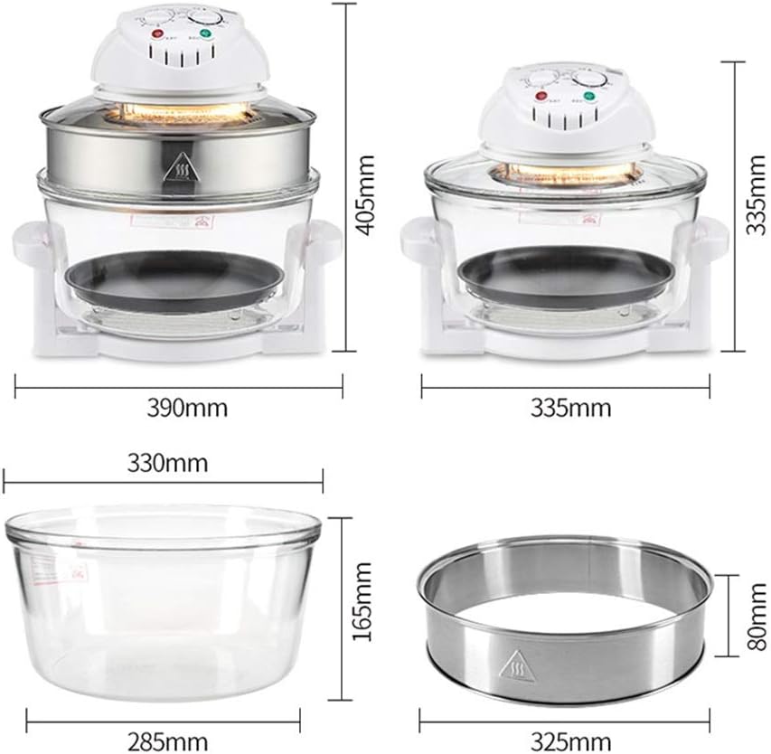 Shi xiang shop Air Fryer High Borosilicate Glass, Multifunction Oil-Less Air Fryer 17L Large Capacity with Barbecue Rack, Infrared Convection Halogen Oven Countertop Healthy Cooking