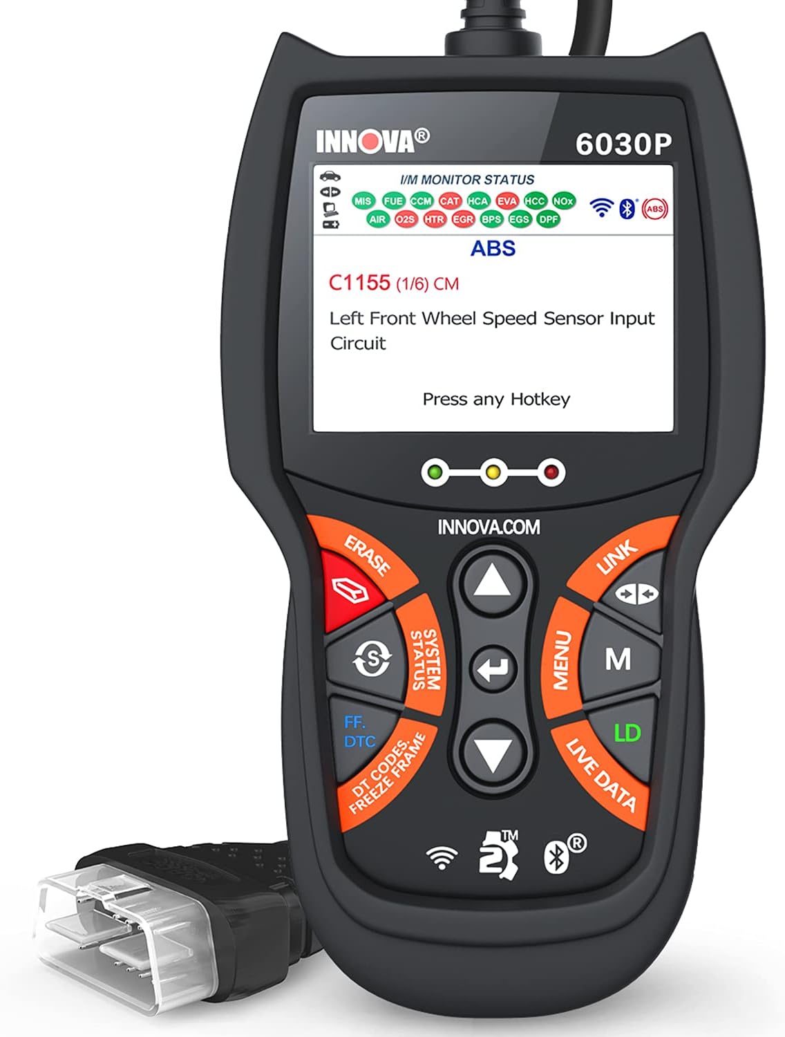 INNOVA 6030P OBD2 Scanner ABS Code Reader-Check Engine Light-Diagnostic Scan Tool Live Data with Battery & Alternator Test-Code Severity Levels-Full OBDII Modes
