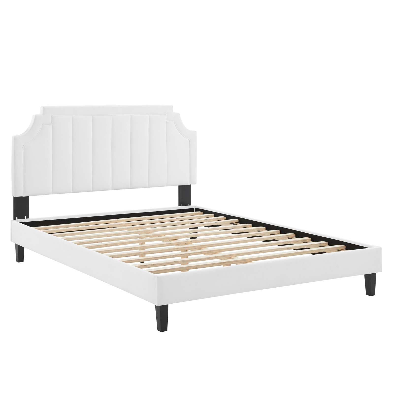 Modway Sienna Performance Velvet King Platform Bed in White