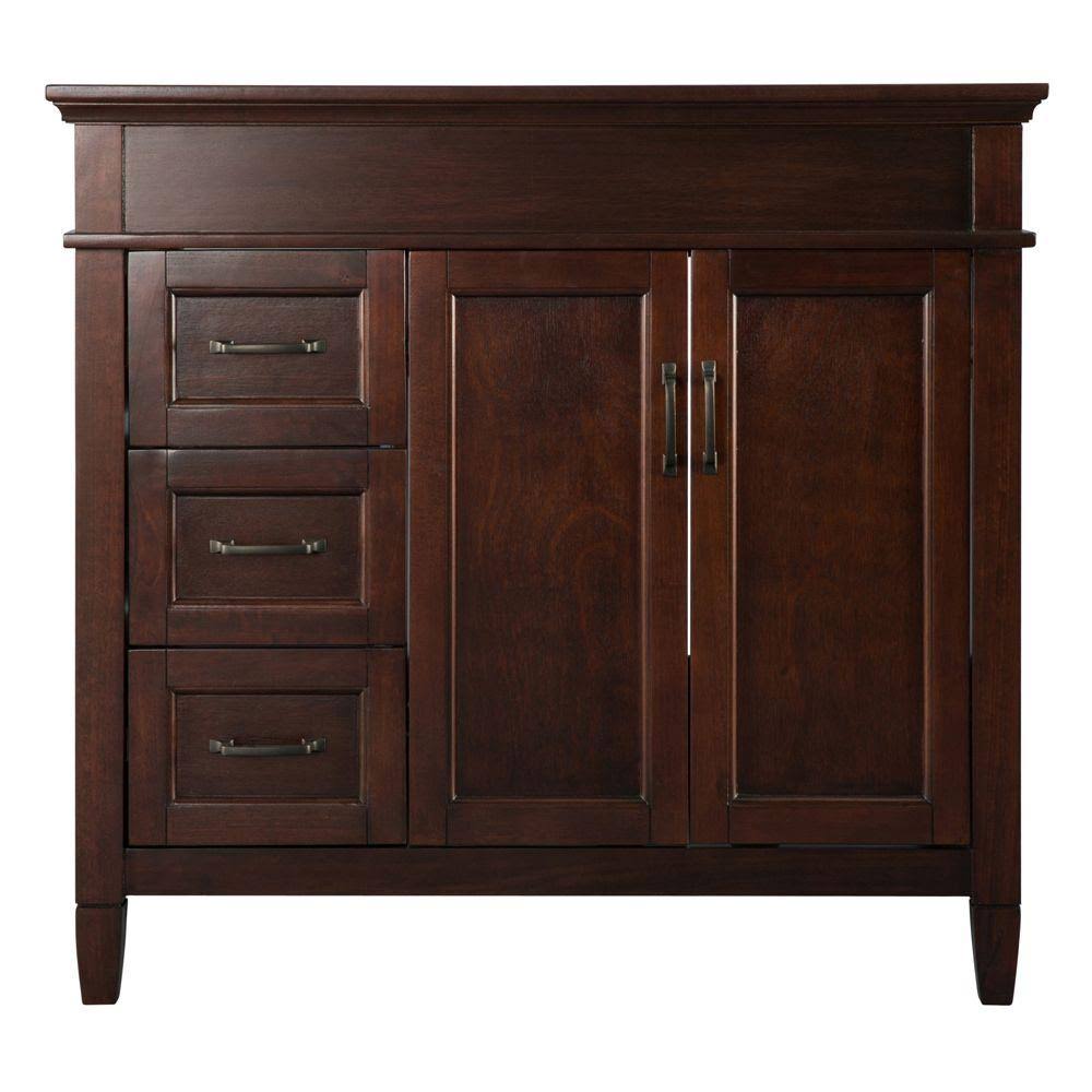 Foremost Ashburn 36 in. W x 21.5 in. D x 34 in. H Vanity Cabinet Only in Mahogany