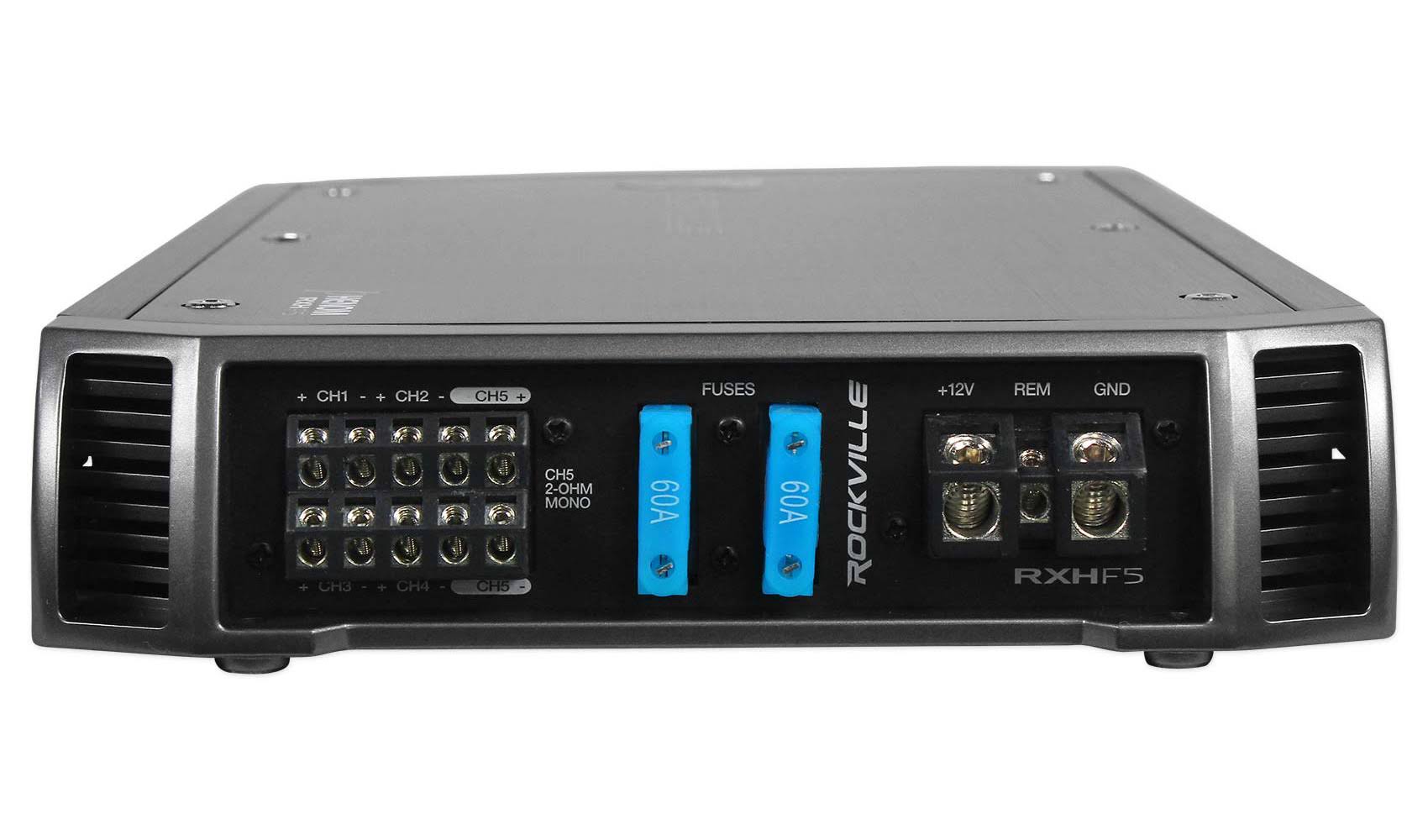 Rockville RXH-F5 3200 Watt/800w CEA RMS 5 Channel Car Stereo Amplifier+Amp Kit