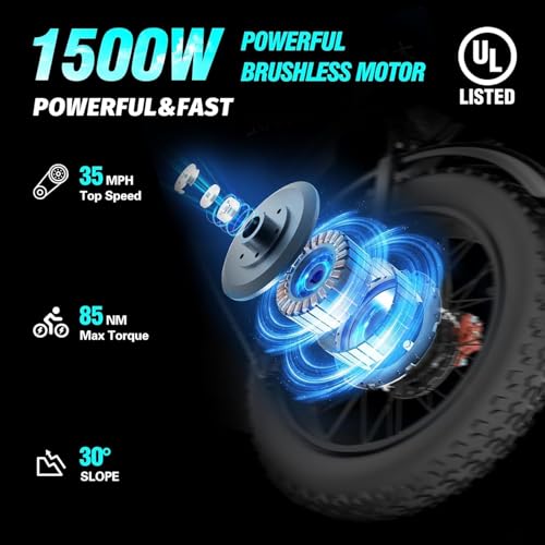 Electric Bike for Adults Q20, 2000/1500W, 37/30MPH,52V 40AH,48V/20AH E-Bike,30-180 Miles Electric Motorcycle, 20" Fat Tire Dirt Bike, UL2849 All Terrain for Mountains, Snow, Sand, Road