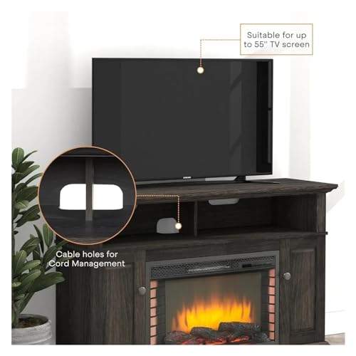 Tv cabinet, 48 Inch Electric Fireplace Tv Cabinet Furniture for Modern Television Stands Entertainment Center with 28" Fireplace Stand(48 inch)