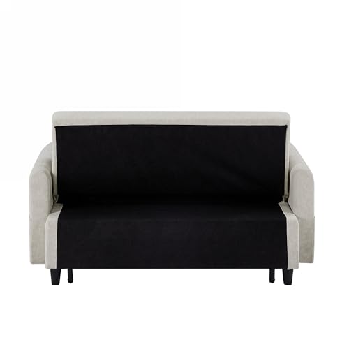 GIA 3 in 1 Convertible Sleeper Sofa, Loveseats Futon Couch Pullout Bed for Living Room,Love Seat Chaise Lounge with Adjsutable Backrest, Storage Pockets, 2 Pillows, Gray