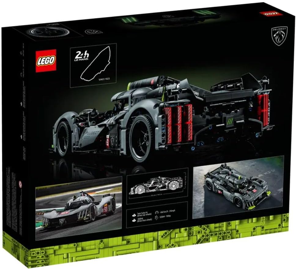 LEGO 42156 Technic PEUGEOT 9X8 24H Le Mans Hybrid Hypercar, Race Car Model Kit For Adults to Build, Christmas Activity, Gifts for Men, Women, Him or Her, 1:10 Scale, Collectible Advanced Set