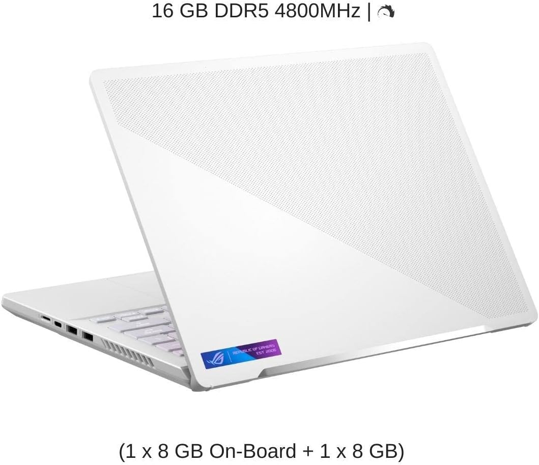 ASUS ROG Zephyrus 14'' WQXGA Gaming Laptop, 14"" QHD(2560x1600) Display, AMD Ryzen 9 6900HS, AMD Radeon RX 6700S, 32GB DDR4, 2TB SSD, Single-Zone RGB Backlit Keyboard, Window 11 Home, White