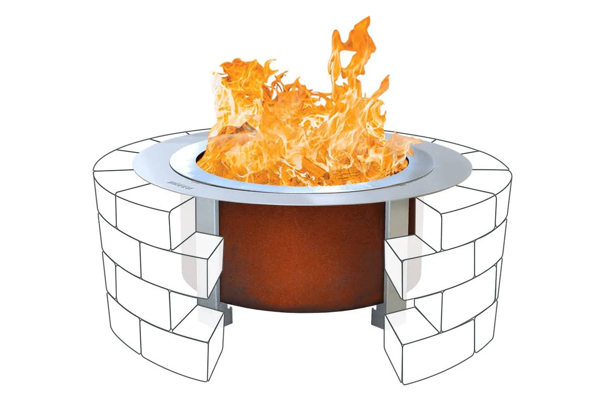 Breeo x Series 24 Smokeless Fire Pit Insert Package | Corten Steel | American Made
