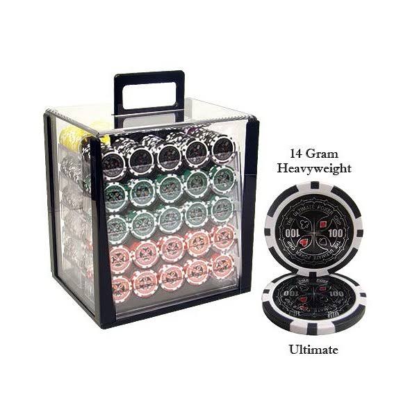 Brybelly 1,000 Ct. Ultimate 14g Poker Chip Set in Acrylic Carry Case
