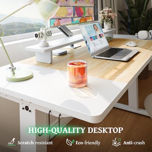 SIAGO Electric Standing Desk Adjustable - 48 x 24 Inch Sit Stand up Desk with Cable Management - 3 Memory Preset Adjustable Height Table