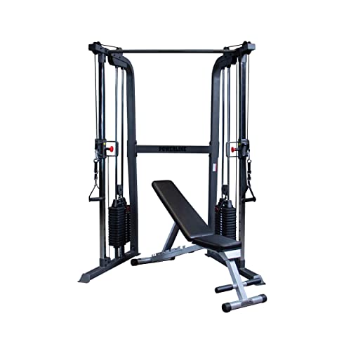 Body-Solid Powerline Cable Crossover Exercise Machine for Home & Commercial Gym, Functional Training Center with Dual Weights Stack for Cable Workout