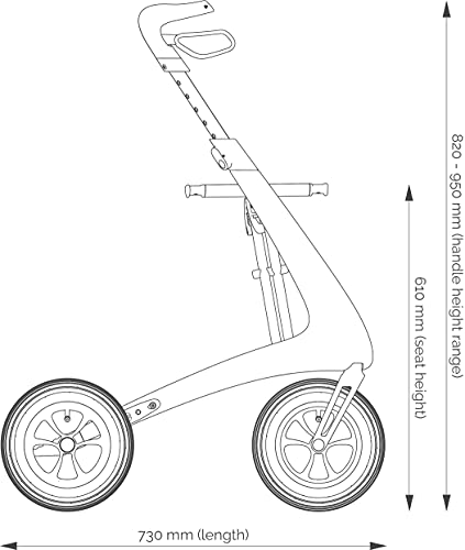 byACRE Carbon Overland/All Terrain Carbon rollator/Big Pneumatic Wheels/Lightweight at only 14.8 lbs/Foldable with seat/Defender Green