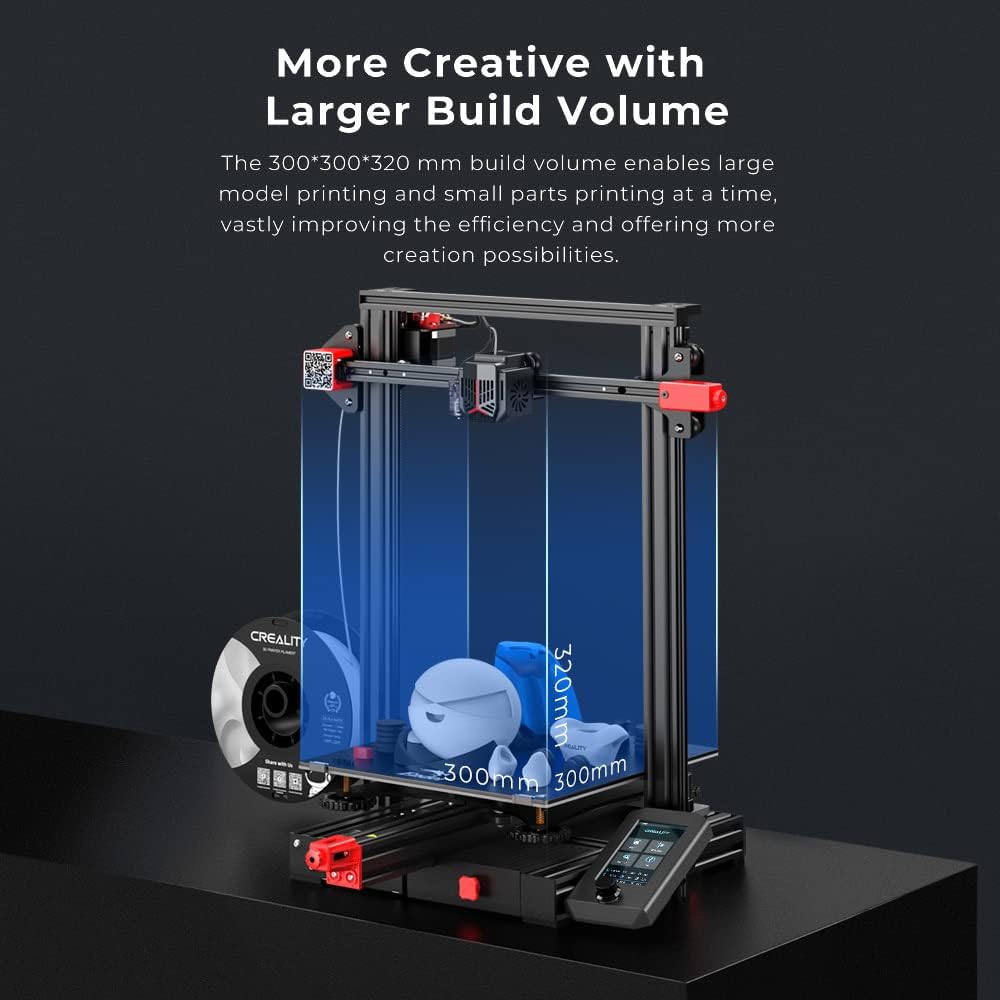 Creality Ender 3 Max Neo FDM 3D Printer Ender 3 Max Upgraded with CR Touch Automatic Leveling Dual Z-axis Red Metal Extruder 32-bit Silent Mainboard 11.8 x 11.8 x 12.6 Build Volume
