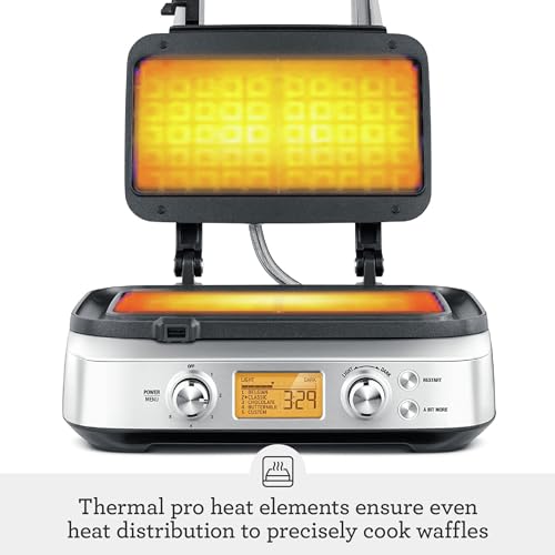 Breville Bwm620Xl The Smart Waffle Pro 2 Slice Waffle Maker Bje510Xl Stainless Steel Bje510Xl countertop griddle appliance