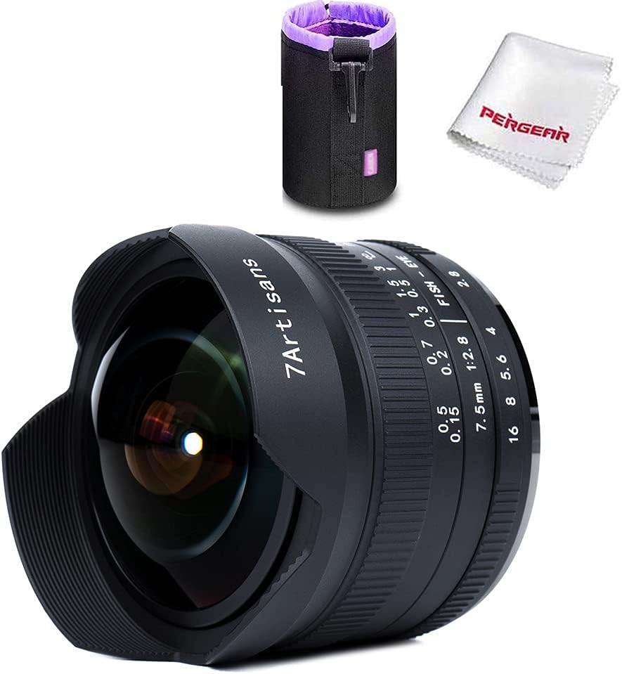 7artisans 7.5mm F2.8 II V2.0 Fisheye Lens with 190° Angle of View, Compatible with Olympus and Panasonic MFT M4/3 Mount Cameras