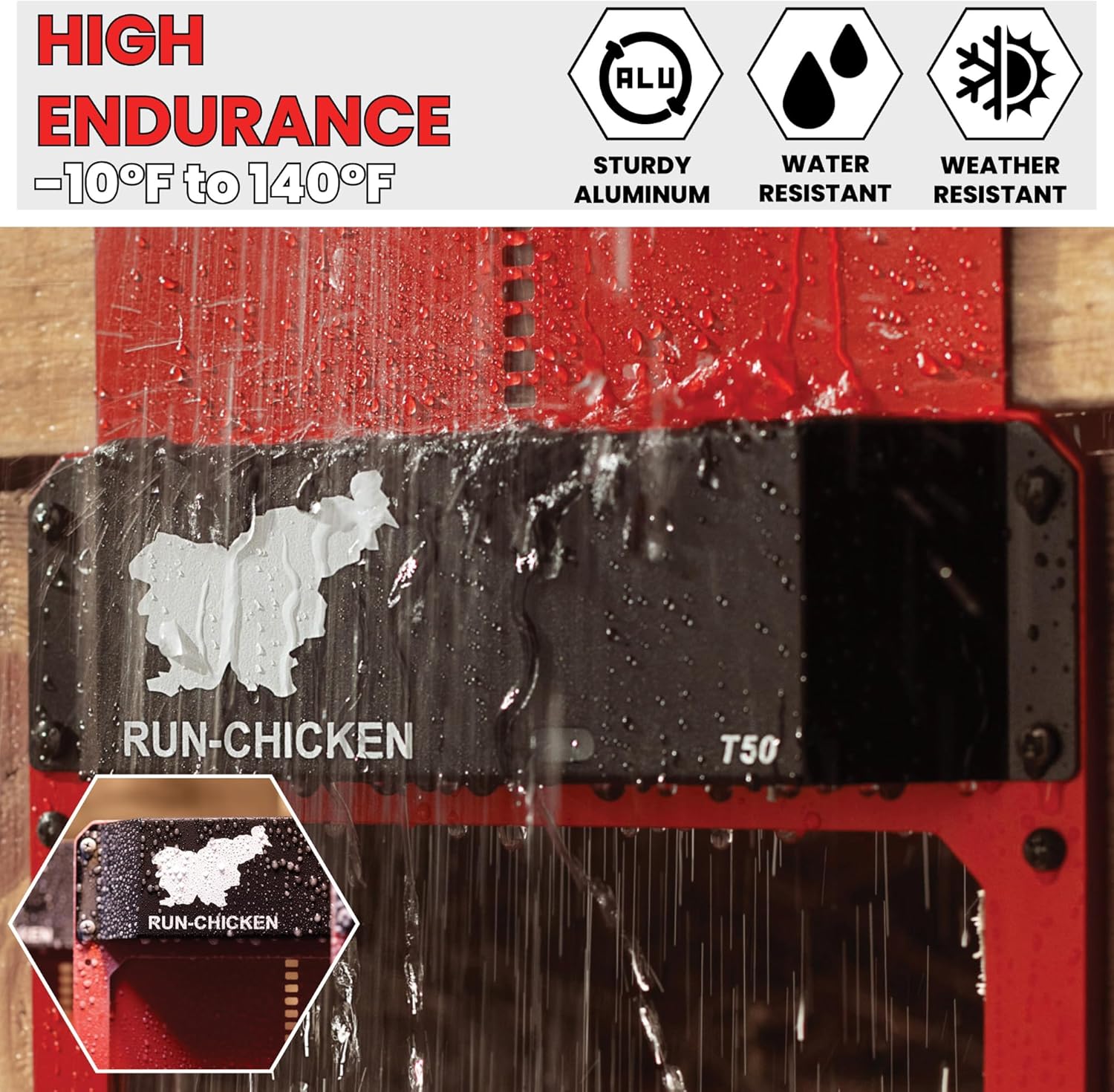 Run Chicken Door Model T50 (Red)