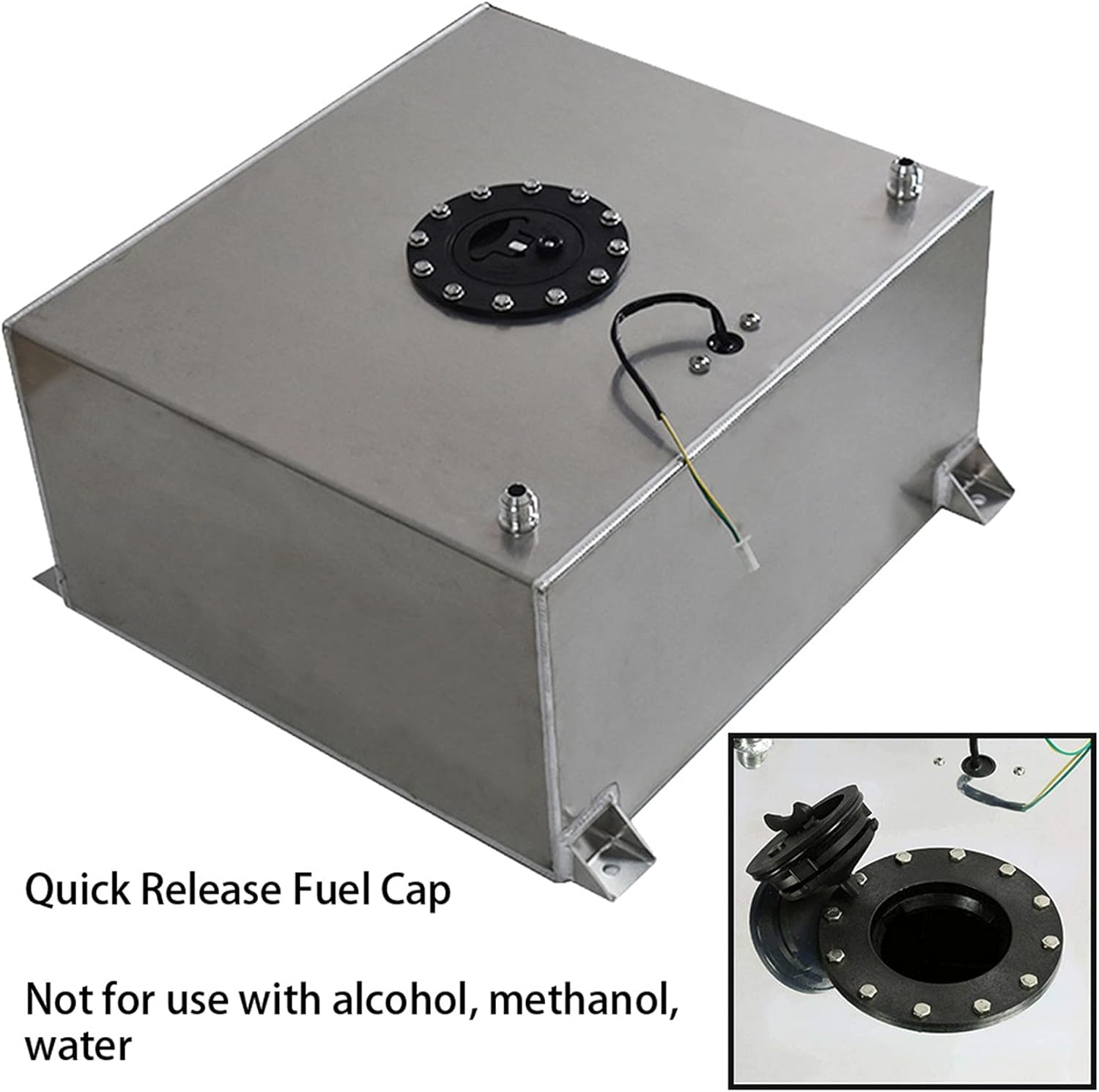 Polished Aluminum 15 Gallon Fuel Cell Tank w/Level Sender for Racing Drift