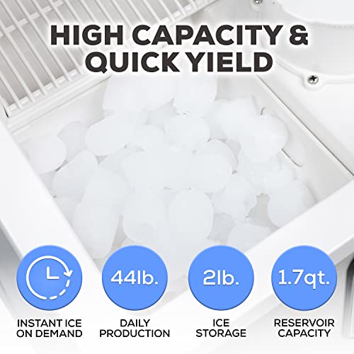 Igloo Electric Countertop Ice Maker Machine - Automatic and Portable - 33 Pounds in 24 Hours - Ice Cube Maker - Ice Scoop and Basket - Ideal for Iced Coffee and Cocktails - Stainless Steel