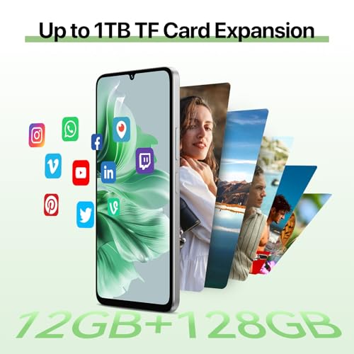 UMIDIGI G9C Android 14 Unlocked Cellphone,Octa-core 12GB +128GB Expand 1TB Unlocked Smartphone,6.75" HD+ 90Hz,5000mAh Battery,50MP Camera,GPS,BT 5.4,NFC,AI Face Unlock,Warranty,White