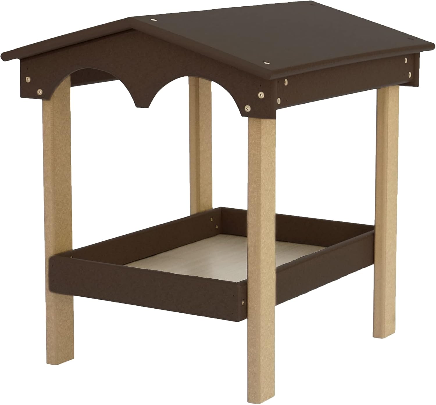 DutchCrafters Large Covered Ground Feeder for Birds and Wildlife, Made from Plastic Poly - Amish Made in America (Dark Gray)