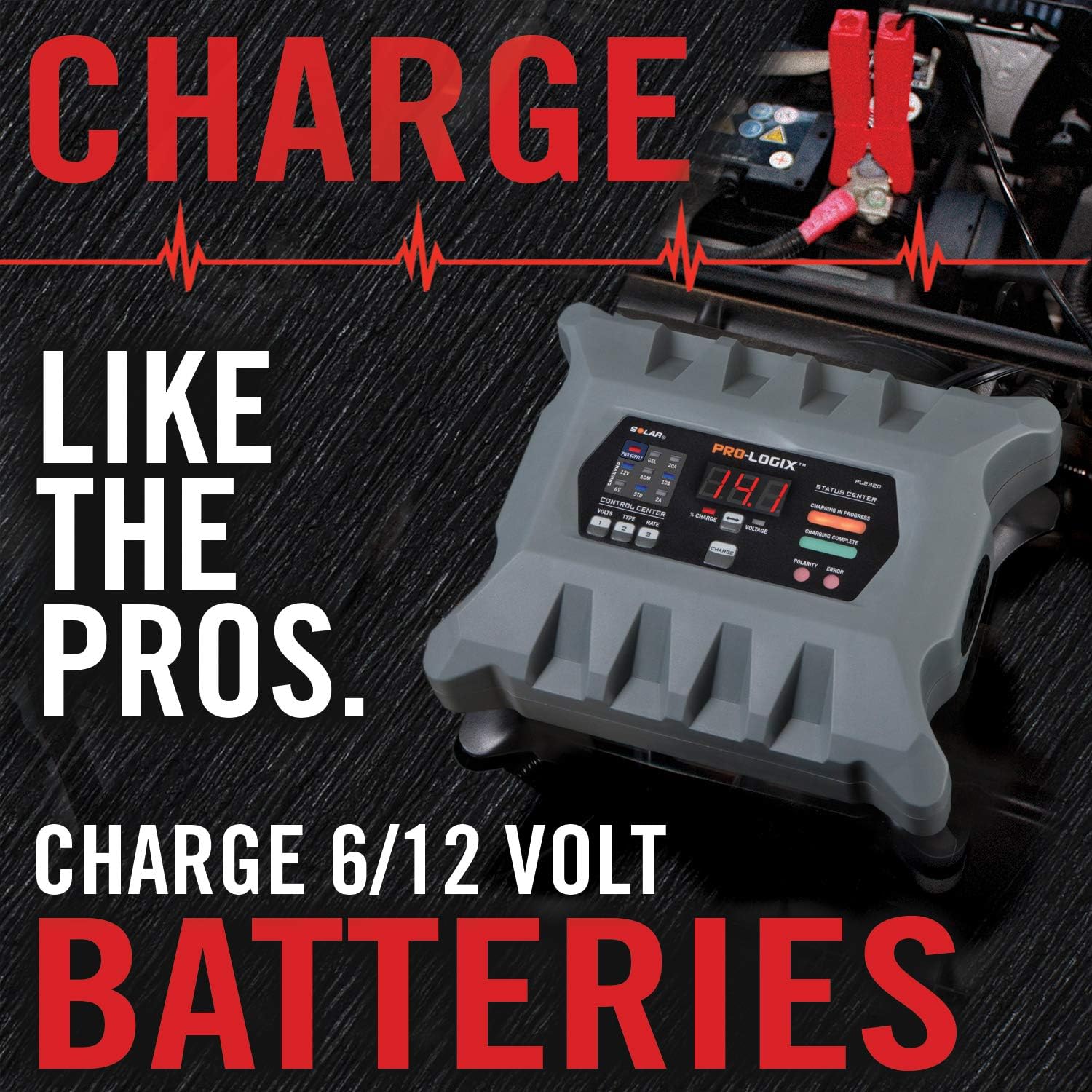 Clore Automotive PL2320 20-Amp Fully-Automatic Smart Charger, 6V and 12V Battery Charger, Battery Maintainer, and Battery Desulfator with Temperature Compensation