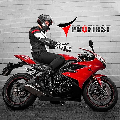 PROFIRST Motorbike Leather Boots Motorcycle Waterproof Motorbike Shoes Armored Boot Protection Anti Slip Racing Sports