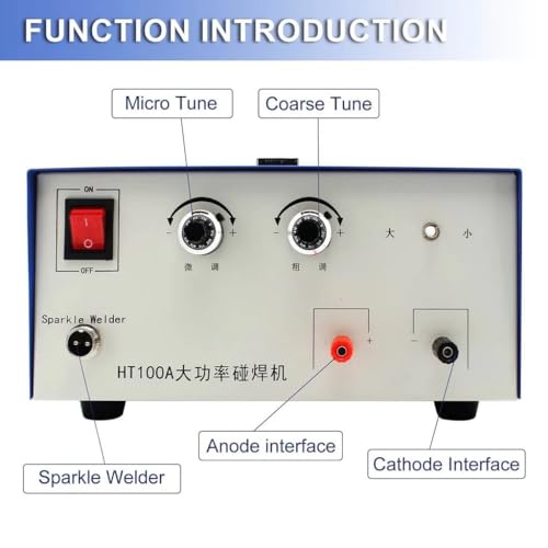Jewelry Spot Welder, Pulse Sparkle Spot Welder 110V 100A Portable Spot Welding Machine with Foot Pedal for Gold Silver Platinum Steel