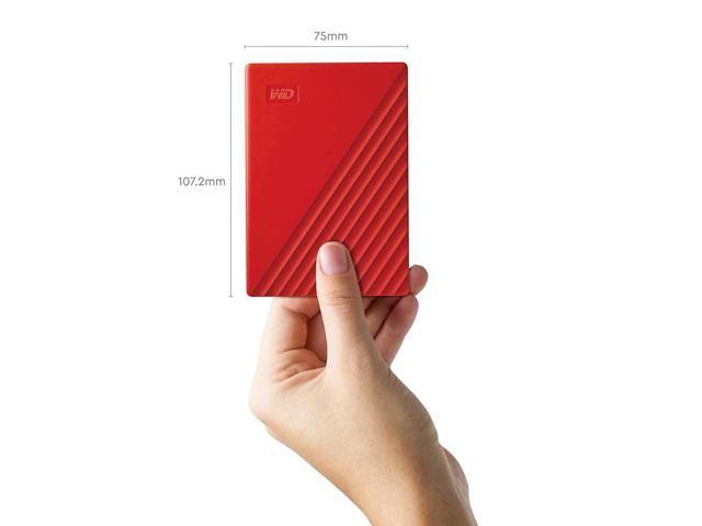 WD 5tb My Passport Portable Hard Drive, Red - WDBPKJ0050BRD-WESN