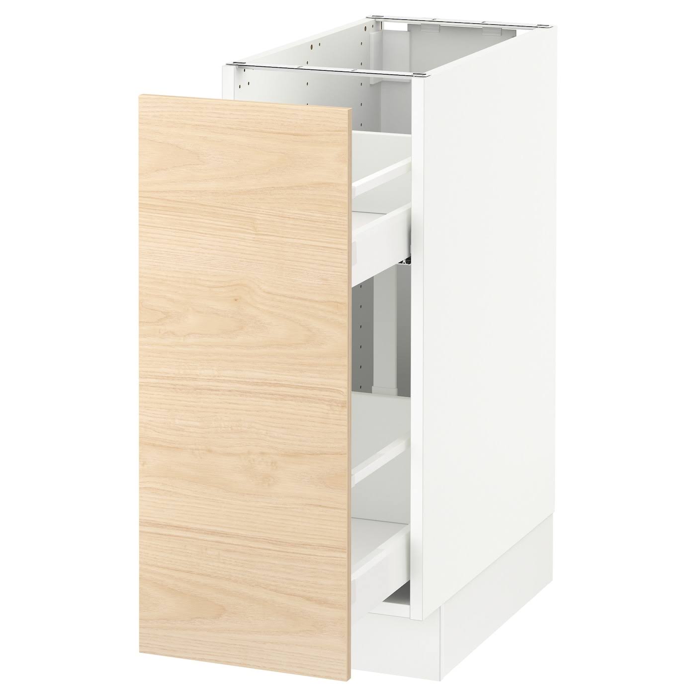 IKEA - SEKTION Base Cabinet w/Pull-Out Organizers, white/Askersund Light Ash Effect, 12x24x30 59216970