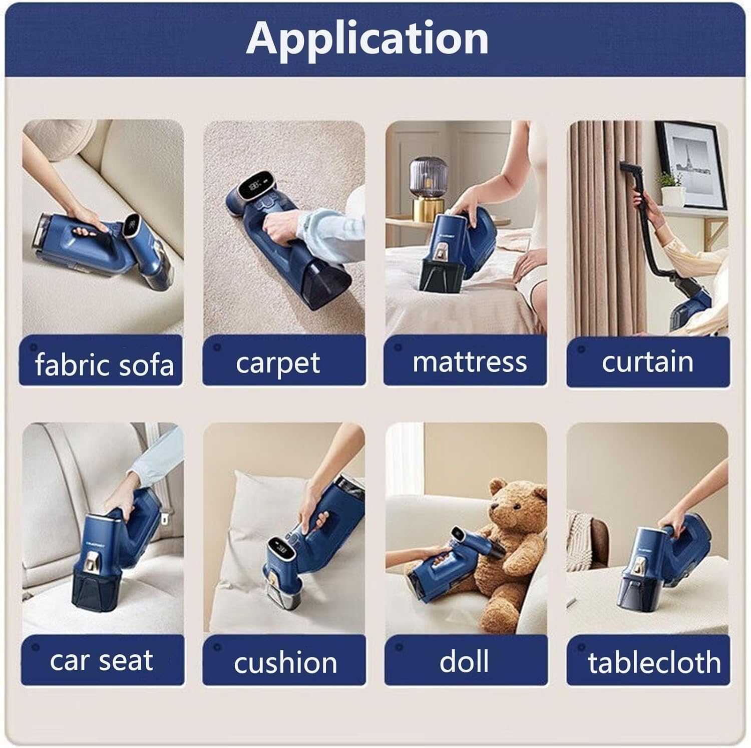 Handheld Carpet Cleaner Machine, Rechargeable Rug Couch Deep Cleaning Equipment with Smart Touch Panel, for Furniture Couch Mattress Car Seat