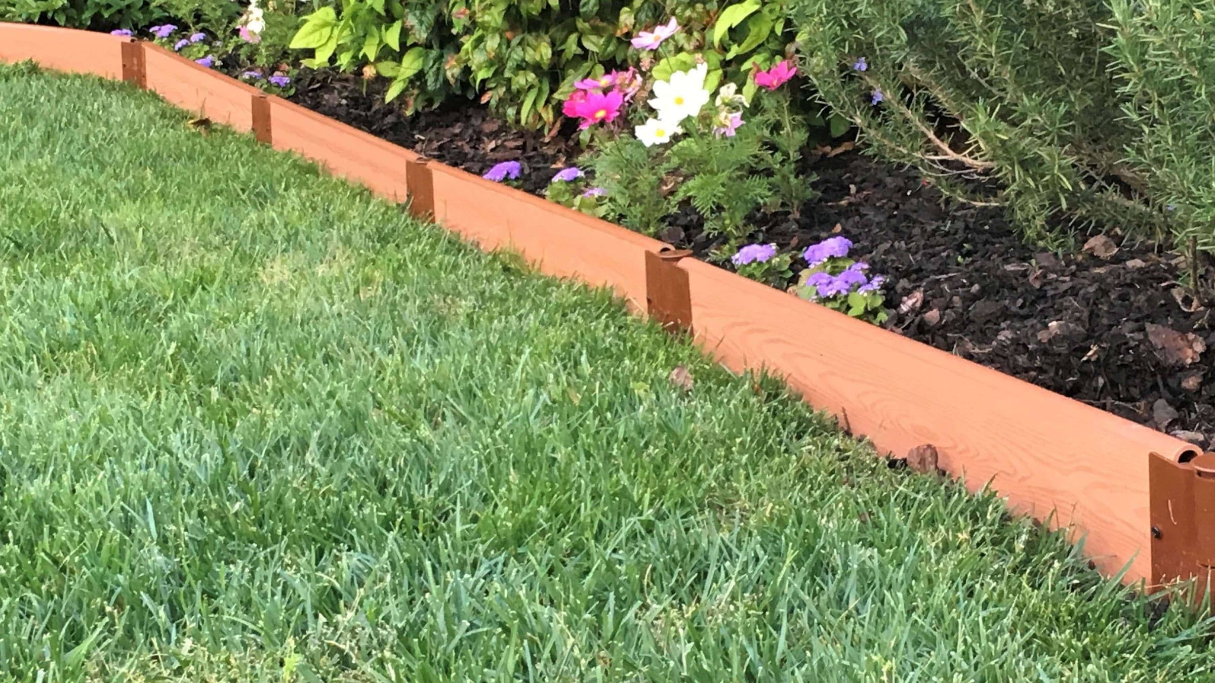 Frame It All Weathered Wood Composite Landscape Edging Kit - 16& x 1 inch Straight, Gray