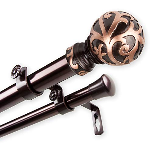 Rod Desyne 1" Cypress Double Curtain Rod, 160-240", Gold