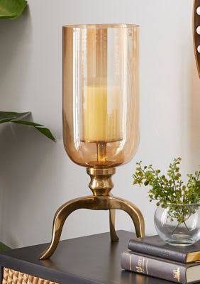 Gold Aluminum Traditional Candlestick Holders, 18 x 13 x 8 - 55391